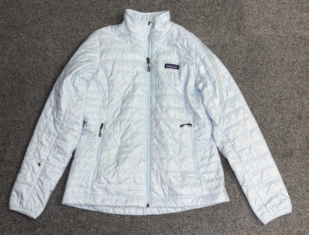 Patagonia Women's Medium Light Blue Full Zip Insulated Nano Puffer Jacket